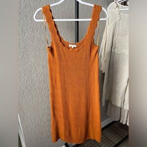 Burnt Orange Knit Crescent Dress